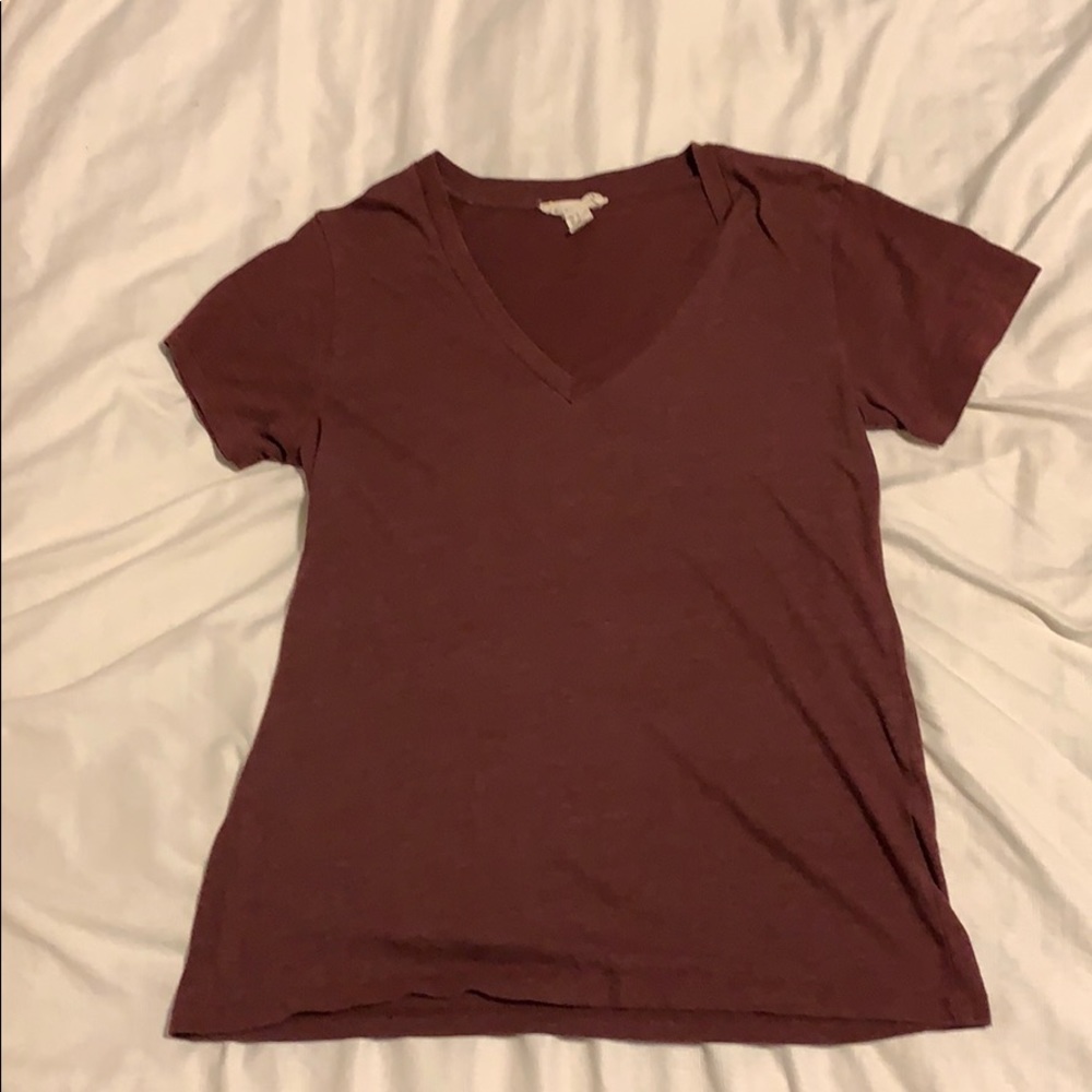 Burgundy v neck